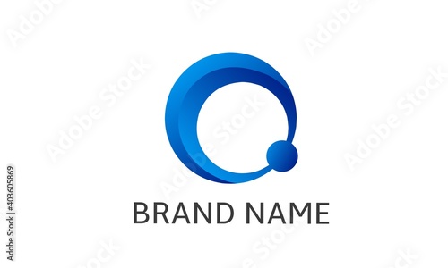 Abstract blue circle modern professional company logo