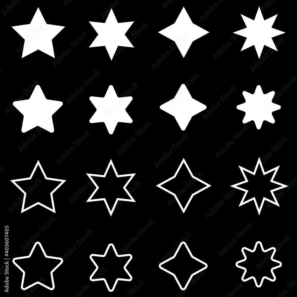 Star icon set vector Star icon set vector