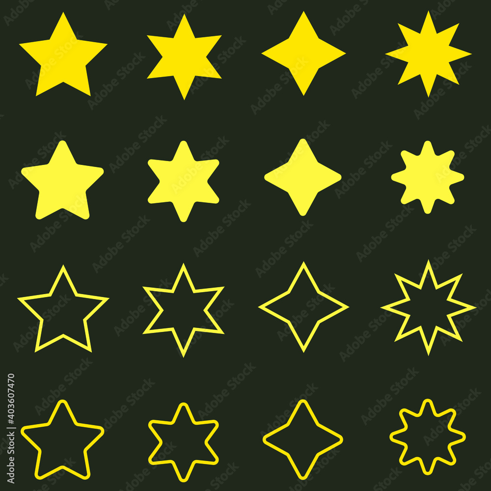 Fototapeta premium Star icon set vector