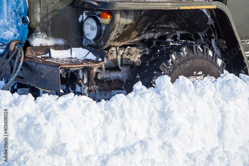 big truck stuck in the snow © evgenii