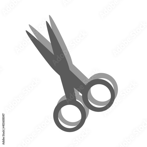 Scissors simple flat with shadow vector graphic illustration or icon isolated