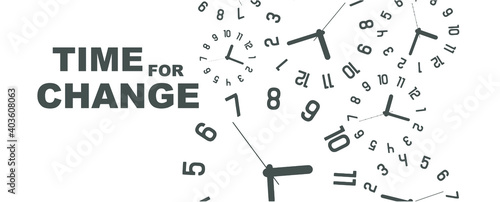 time for change sign on white background