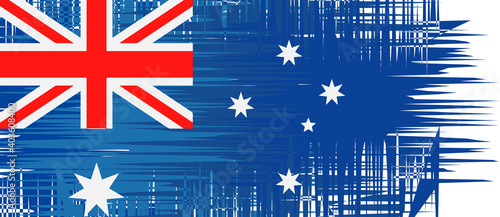 Happy Australia Day. An image of an abstract flag of Australia in different colors. Vector illustration for greeting card, poster and banner.