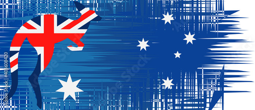 Happy Australia Day. An image of an abstract flag of Australia in different colors. Vector illustration for greeting card, poster and banner.
