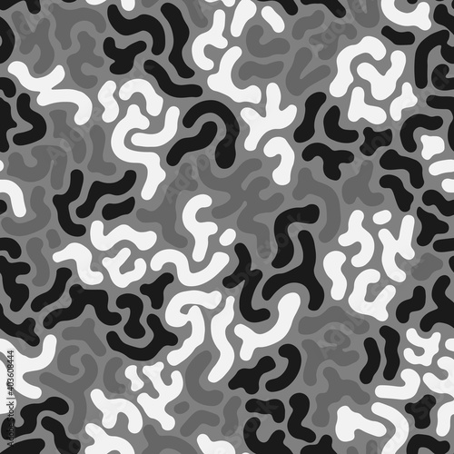 Vector hand drawn monochrome purifier fish skin seamless pattern