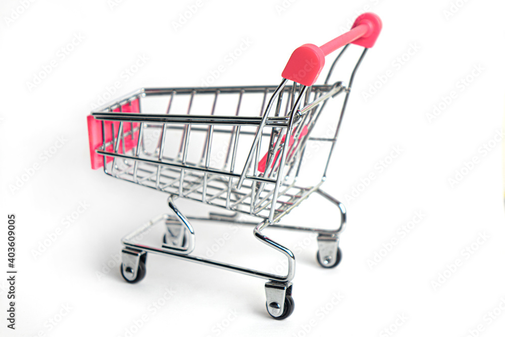 Shopping cart isolated on white background. Business concept.