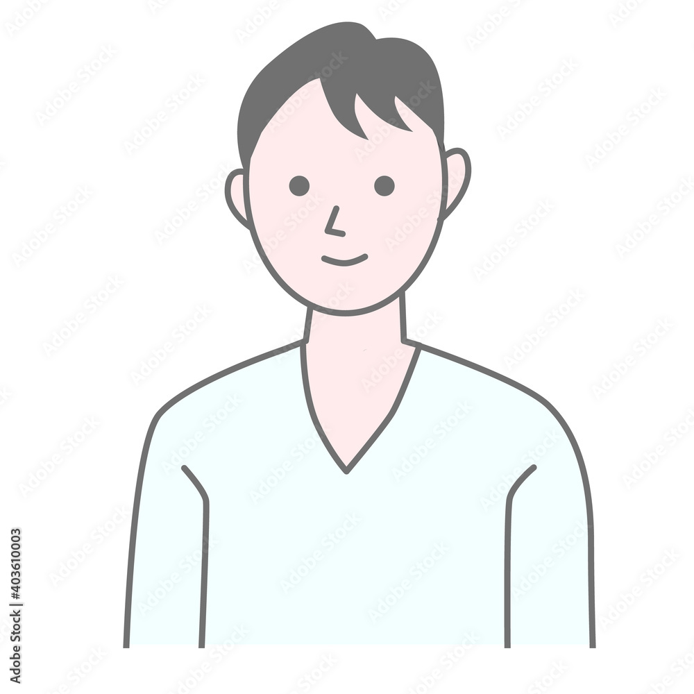 Male front facing vector illustration