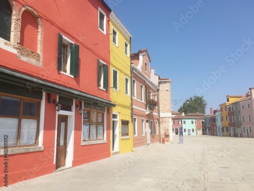 colourful houses on Murano Island in italy