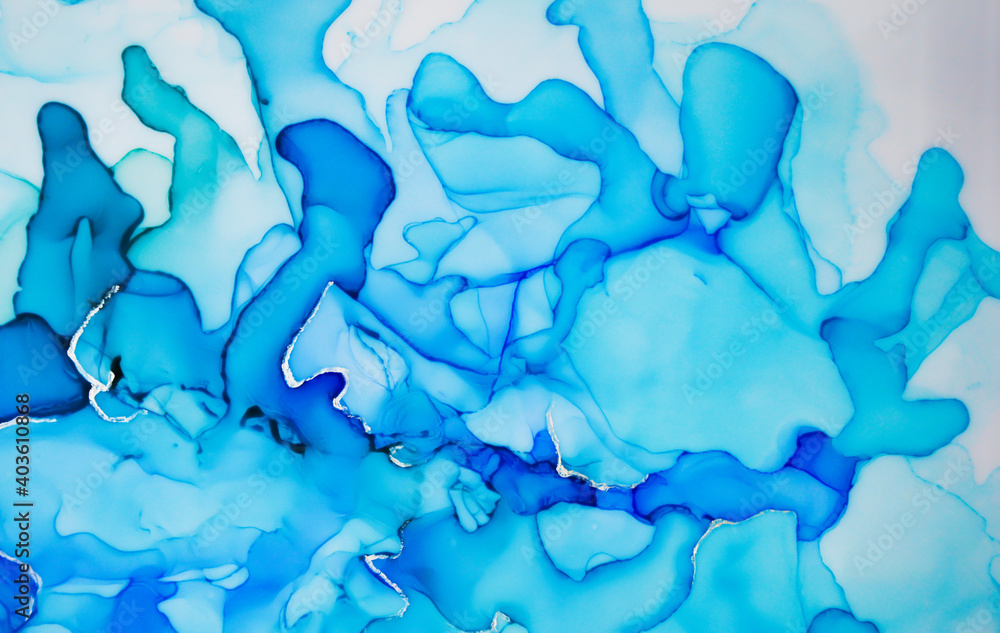 painting with alcohol ink. alcoholic paints. the decor of the interior. beautiful bright blue, turquoise colors. background for design, texture, modern abstraction. handmade work. painting with alcohol ink. alcoholic paints. the decor of the interior. beautiful bright blue, turquoise colors. background for design, texture, modern abstraction. handmade work.