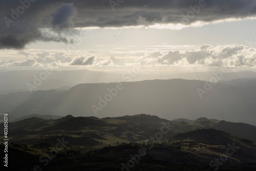 Mountain layers in the evening