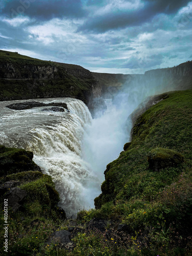 Ring road waterfall in Iceland  Gullfoss  