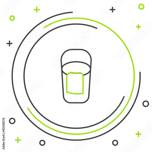 Line Bucket with rag icon isolated on white background. Cleaning service concept. Colorful outline concept. Vector.