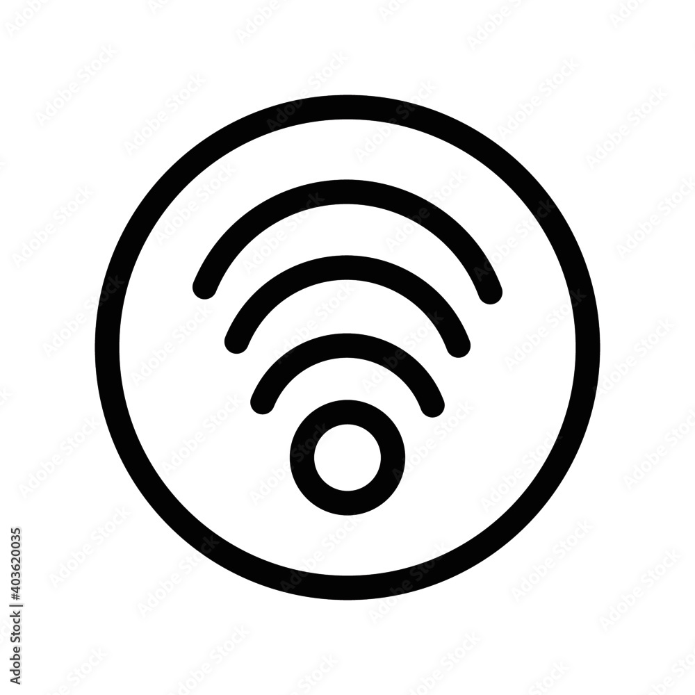 wifi network symbol outline icon. wifi network symbol outline icon.