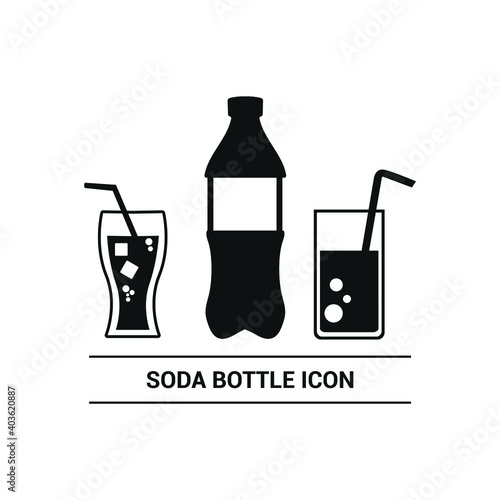 Vector icon. Image of a soda bottle. Basic icon.