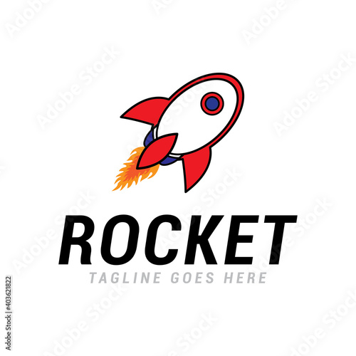 Rocket logo icon vector template.