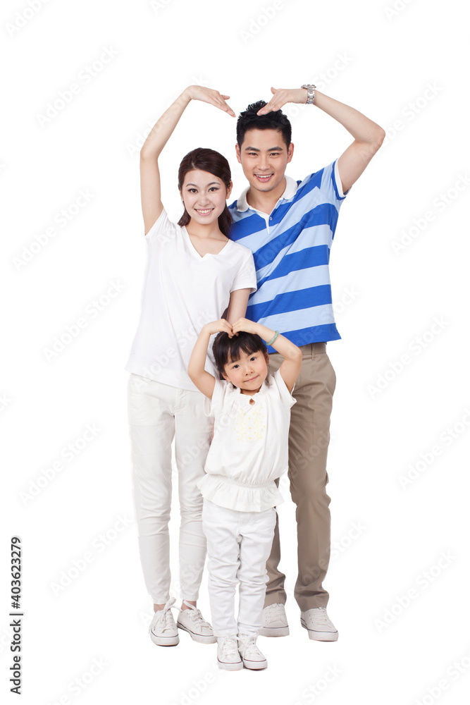 Portrait of a happy family with one child