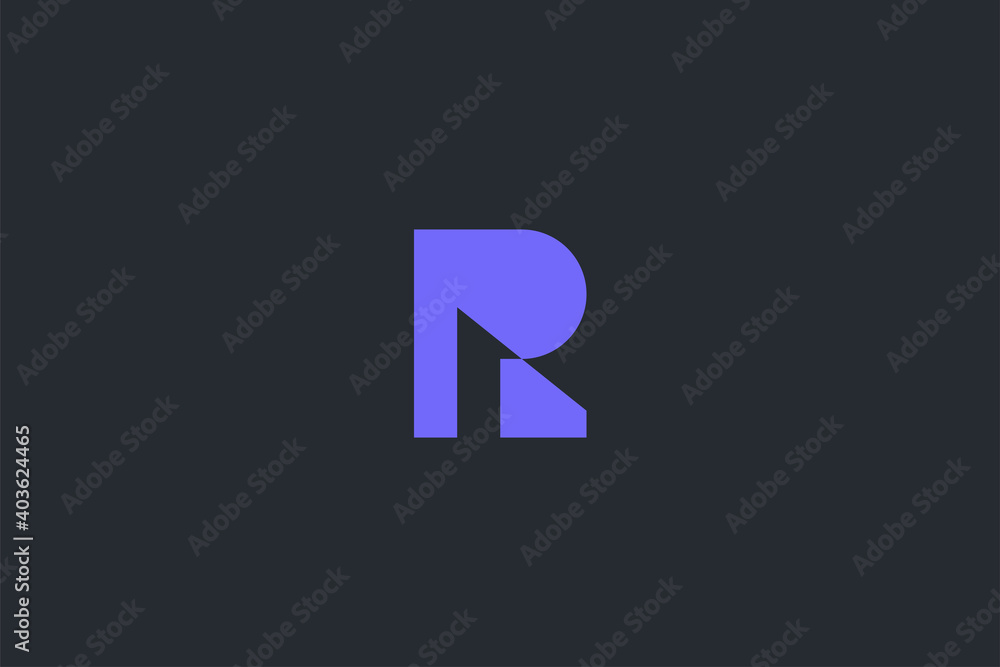 Minimal Modern Abstract Letter R Dark Background Logo Template Minimal Modern Abstract Letter R Dark Background Logo Template