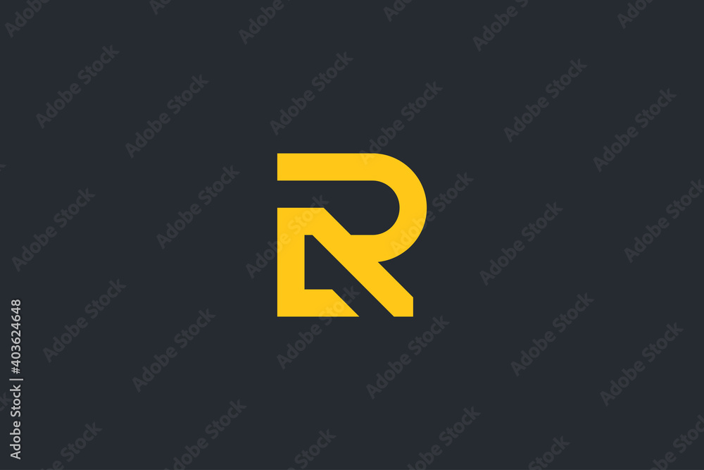 Minimal Modern Abstract Letter R Dark Background Logo Template Minimal Modern Abstract Letter R Dark Background Logo Template