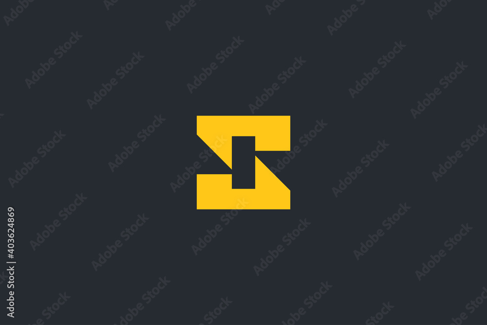 Fototapeta premium Minimal Modern Abstract Letter S Dark Background Logo Template