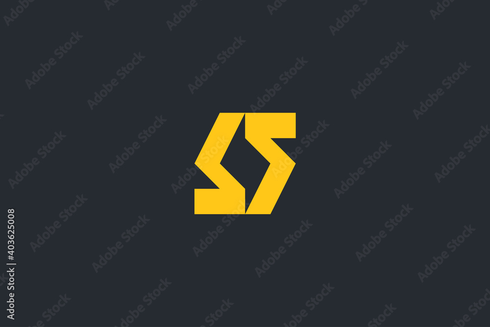 Minimal Modern Abstract Letter S Dark Background Logo Template Minimal Modern Abstract Letter S Dark Background Logo Template