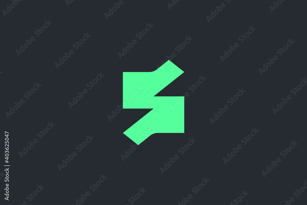 Minimal Modern Abstract Letter S Dark Background Logo Template Minimal Modern Abstract Letter S Dark Background Logo Template
