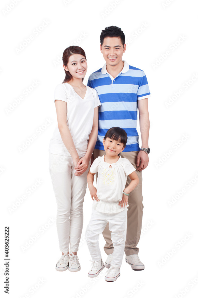 Portrait of a happy family with one child Portrait of a happy family with one child
