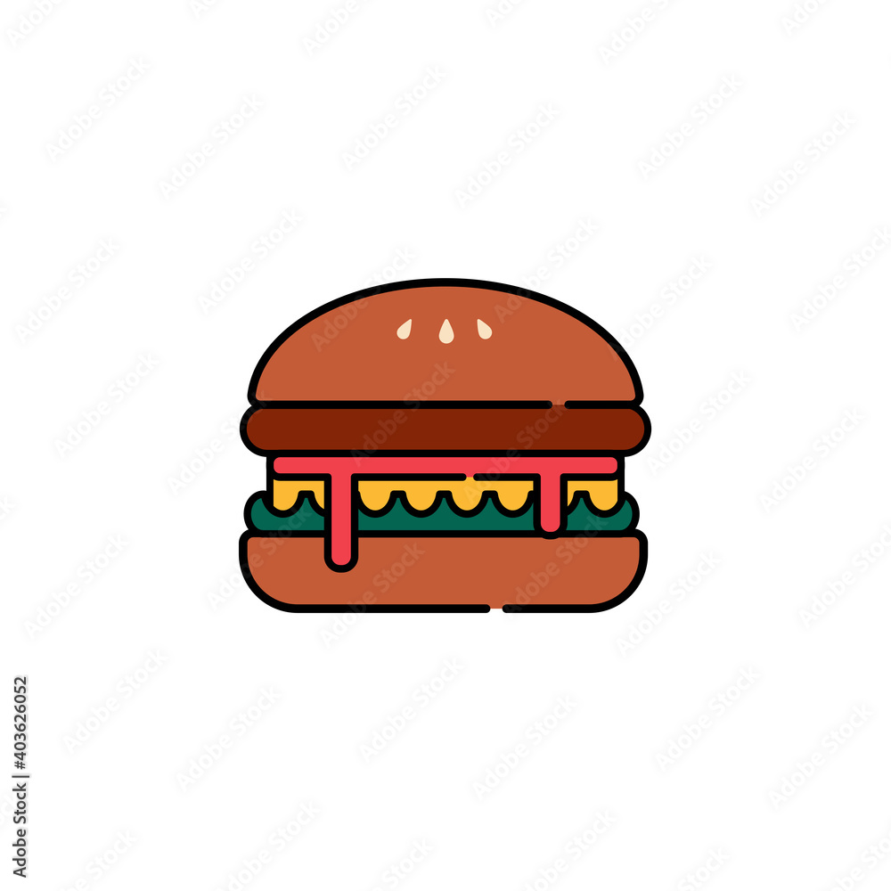 illustration of a hamburger icon on white background. Vector illustration in flat cartoon design. illustration of a hamburger icon on white background. Vector illustration in flat cartoon design.