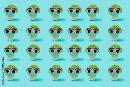 broccoli heads with googly eyes © nito