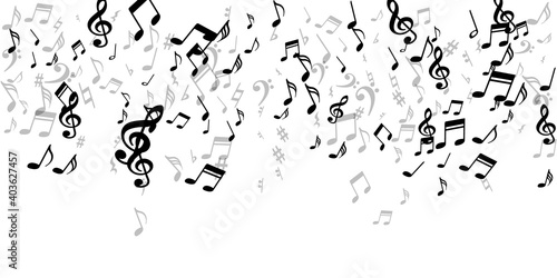 Music note icons vector backdrop. Melody notation