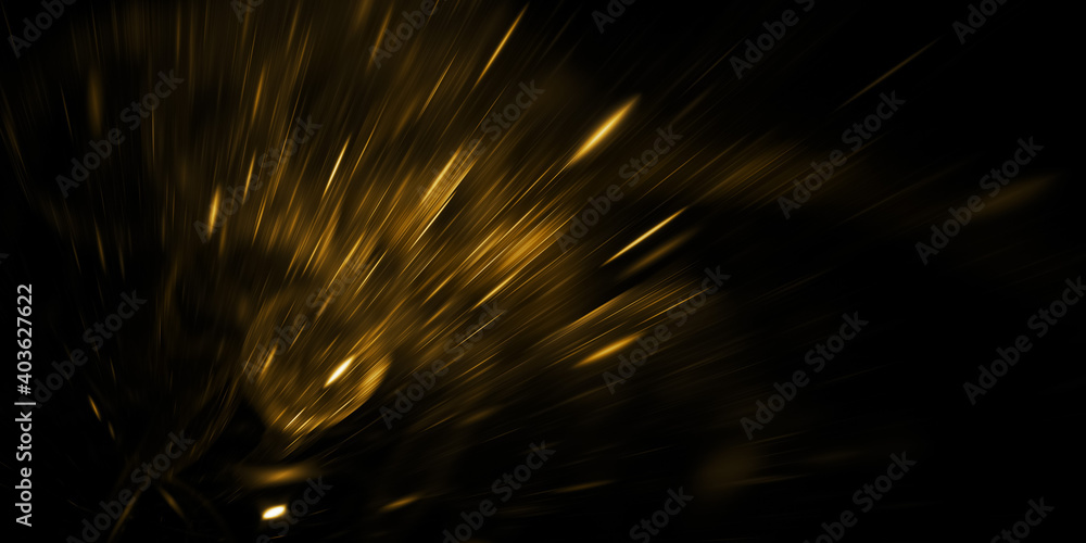 Abstract golden fireworks. Holiday background with fantastic light effect. Digital fractal art. 3d rendering. Abstract golden fireworks. Holiday background with fantastic light effect. Digital fractal art. 3d rendering.