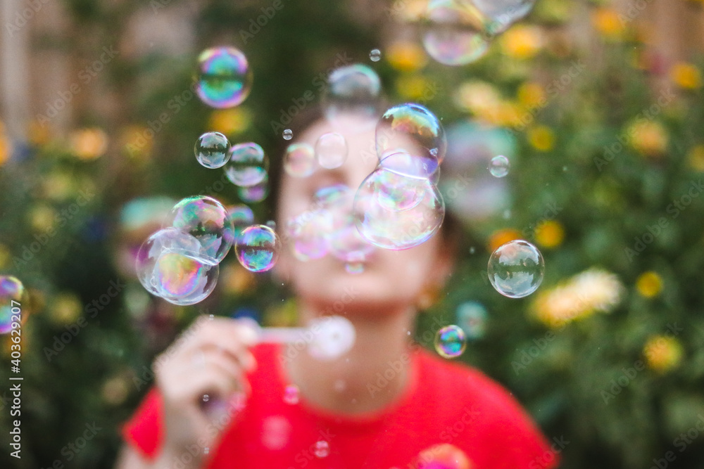 Girl Blowing Bubbles
