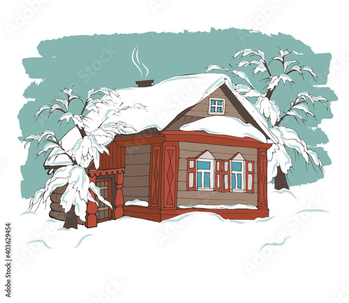 Country house in winter