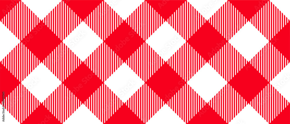 Checkered picnic, table cloth. Scottish, red lumberjack style. Flat ...