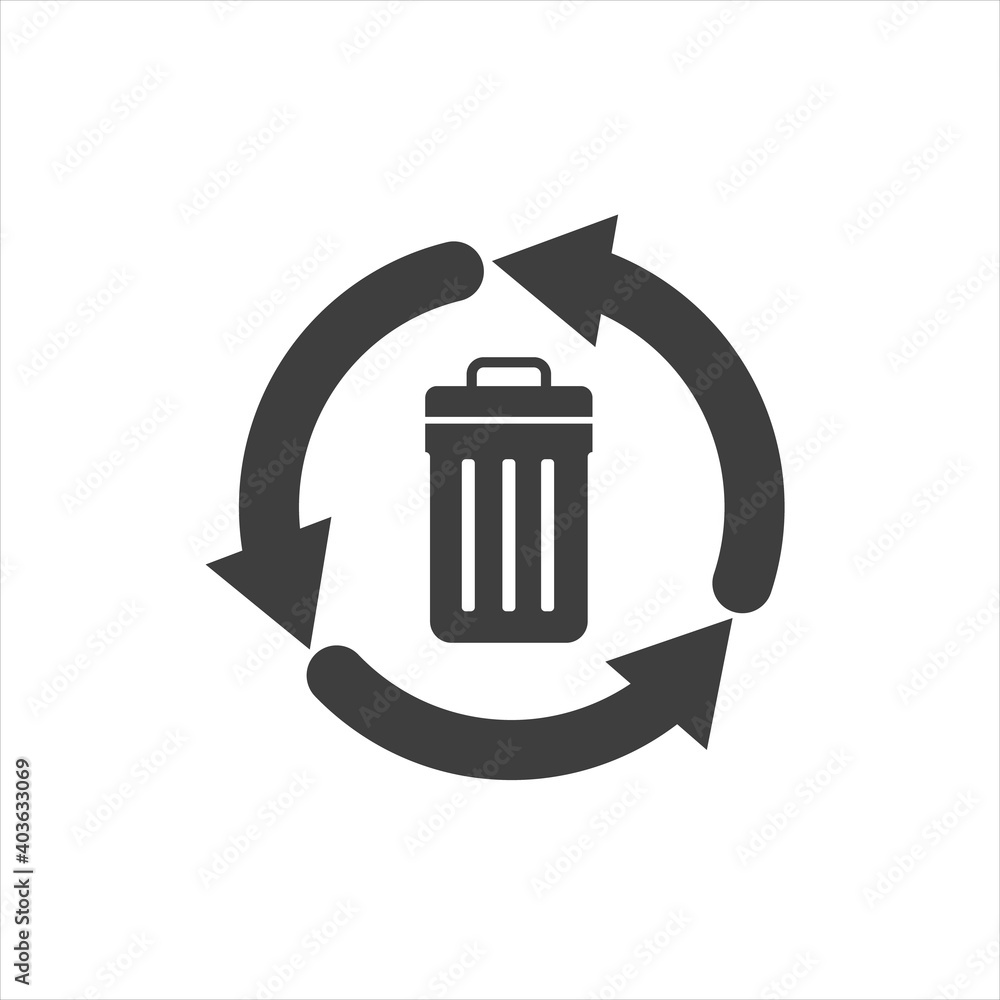 Waste recycling. Garbage sorting. Trash basket. Hand drawn vector illustration Waste recycling. Garbage sorting. Trash basket. Hand drawn vector illustration