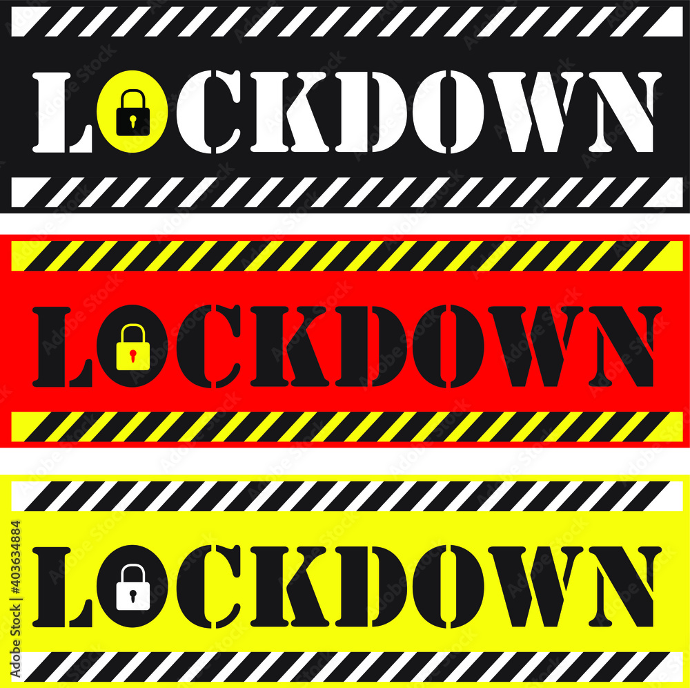 LOCKDOWN CORONAVIRUS. Covid-19 Pandemic world lockdown for quarantine. Vector.

