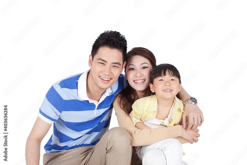 Portrait of a happy family with one child Portrait of a happy family with one child