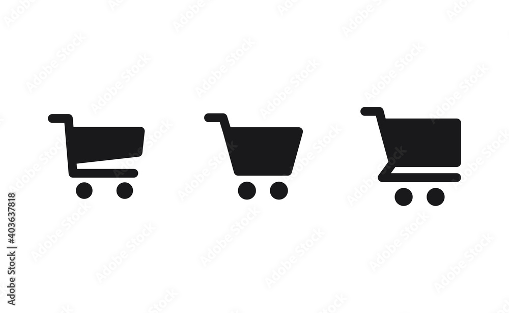 Shopping cart icon collection. Online commerce symbol. E-commerce vector sign. Shopping cart icon collection. Online commerce symbol. E-commerce vector sign.