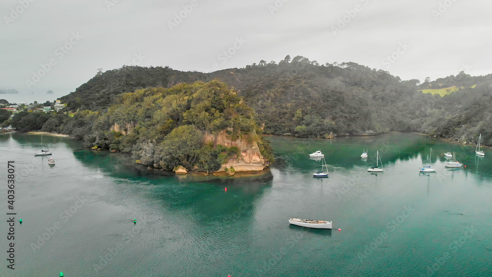 Mercury Bay, Whitianga. Aerial view from drone, New Zealand North Island