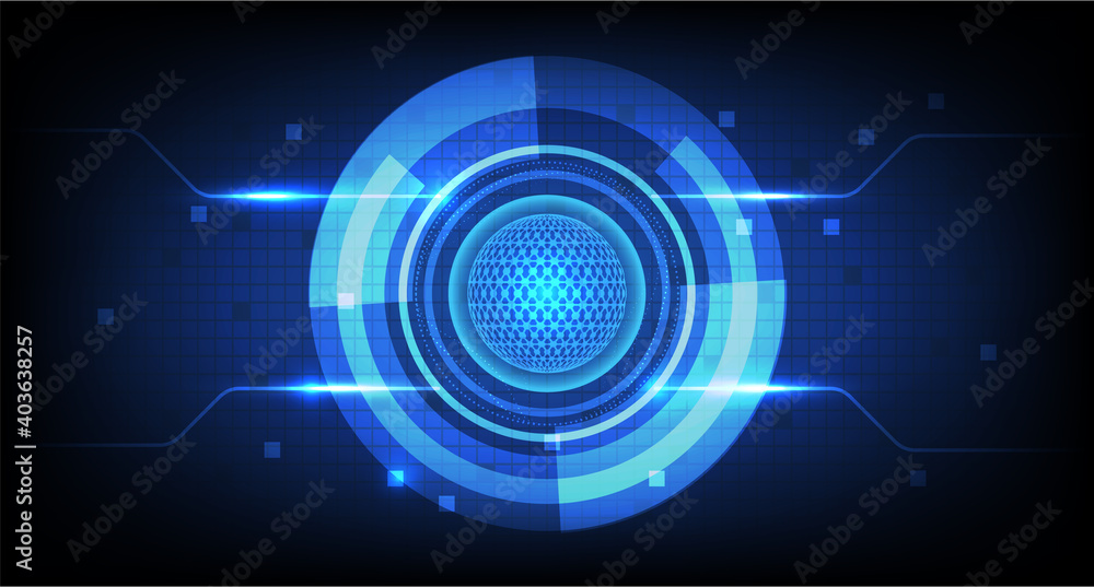 Circle blue abstract technology innovation concept vector background