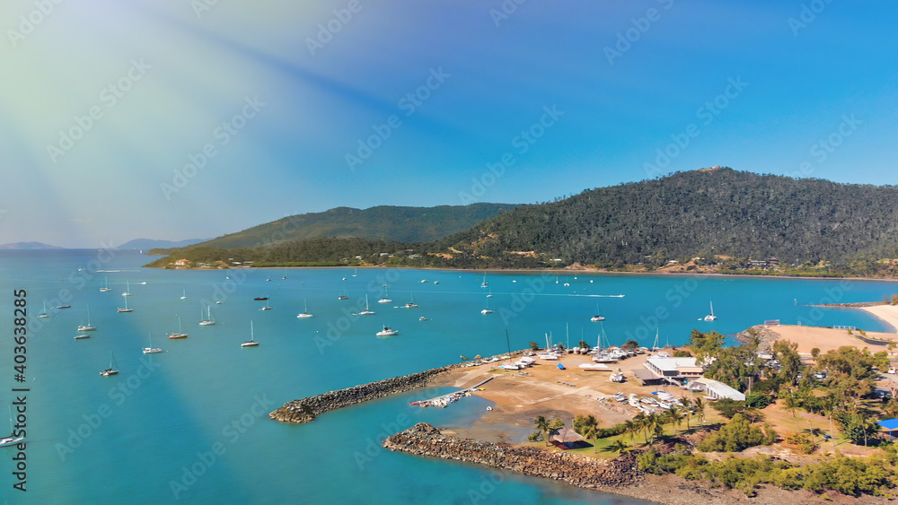 Airlie Beach, Queensland. Aerial view from drone
