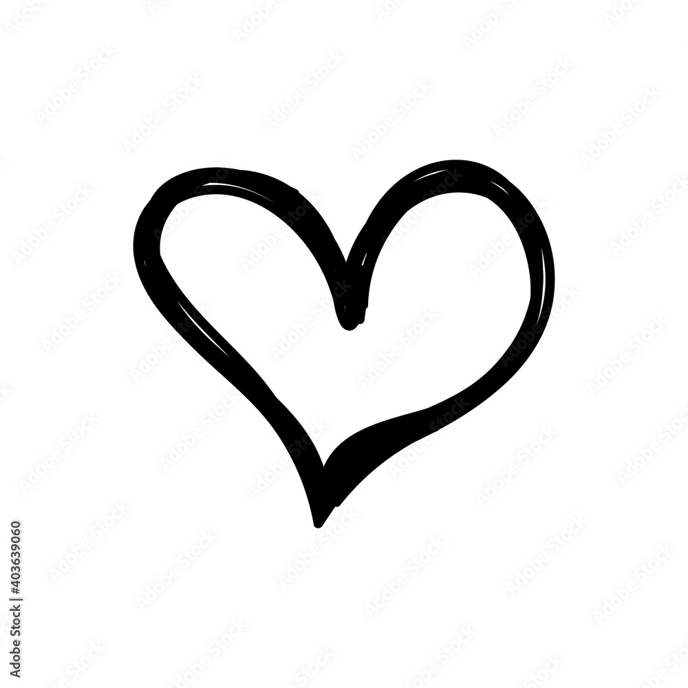 Heart doodle illustration. Hand drawn love symbol. Valentine's day vector icon. Heart doodle illustration. Hand drawn love symbol. Valentine's day vector icon.