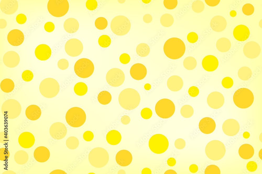 shades of yellow seamless pattern with bubbles on a gradient background. Delicate glowing abstract illustration with circles of different sizes. Template for fabric, paper, card, wallpaper, brand book