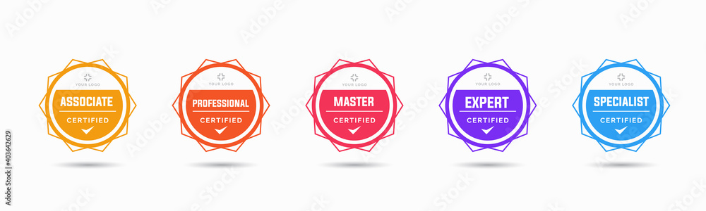 Training Ranking Badges Set of company training badge certificates to determine based on ...