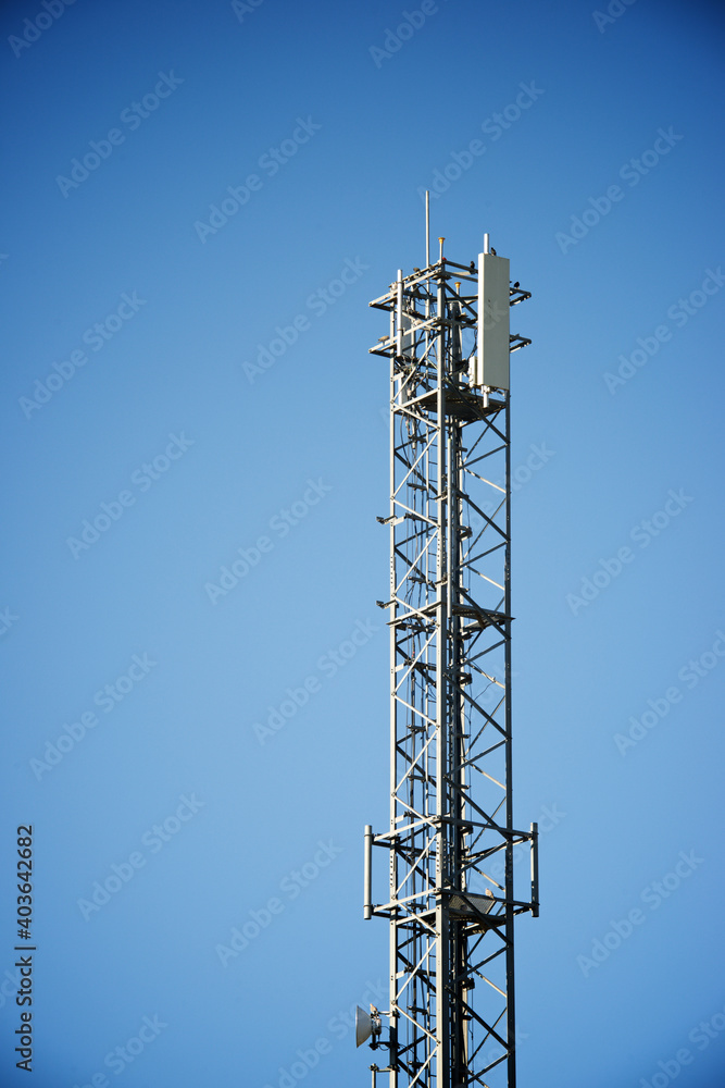 Telecommunications tower close-up Telecommunications tower close-up