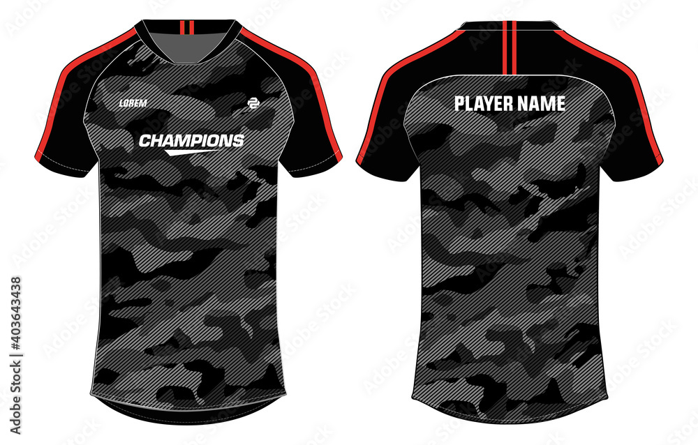 Camouflage sports jersey t shirt design concept Vector Image