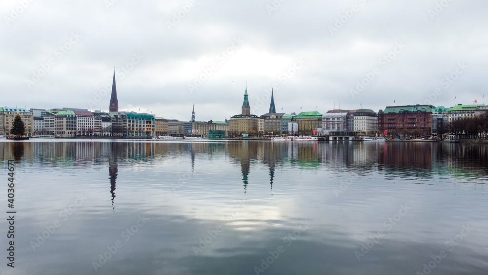 Obraz premium City of Hamburg from above - travel photography
