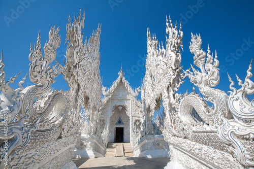 Wat Rong Khun, as known White Temple, is Buddhist temple in Chiang Rai Province, Thailand photo