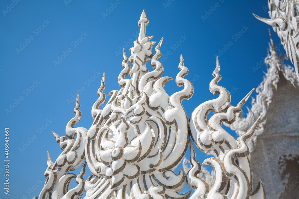 Art Sculpture at Wat Rong Khun, as known White Temple, is Buddhist temple in Chiang Rai Province, Thailand