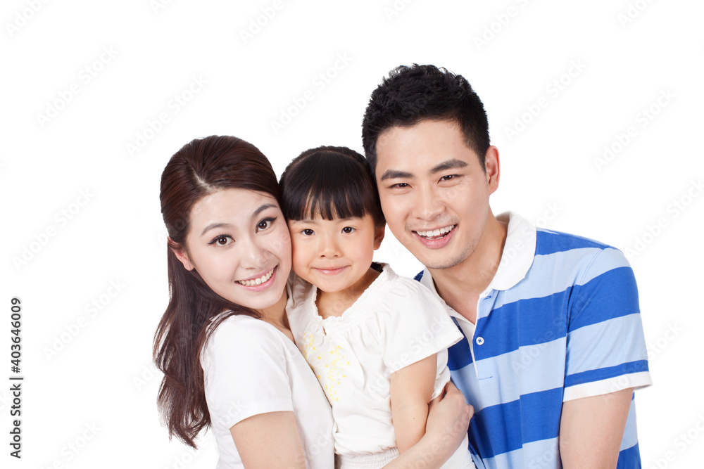 Portrait of a happy family with one child Portrait of a happy family with one child