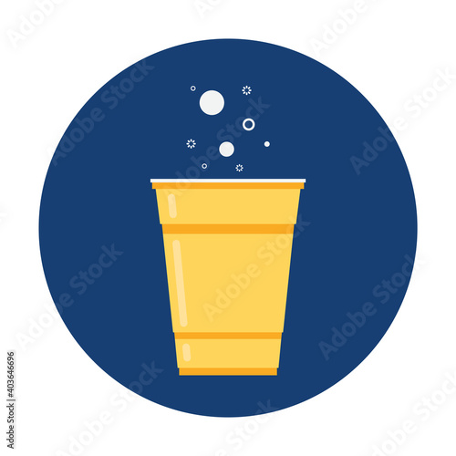 Beer cup vector. yellow beer cup. symbol. wallpaper. free space for text.